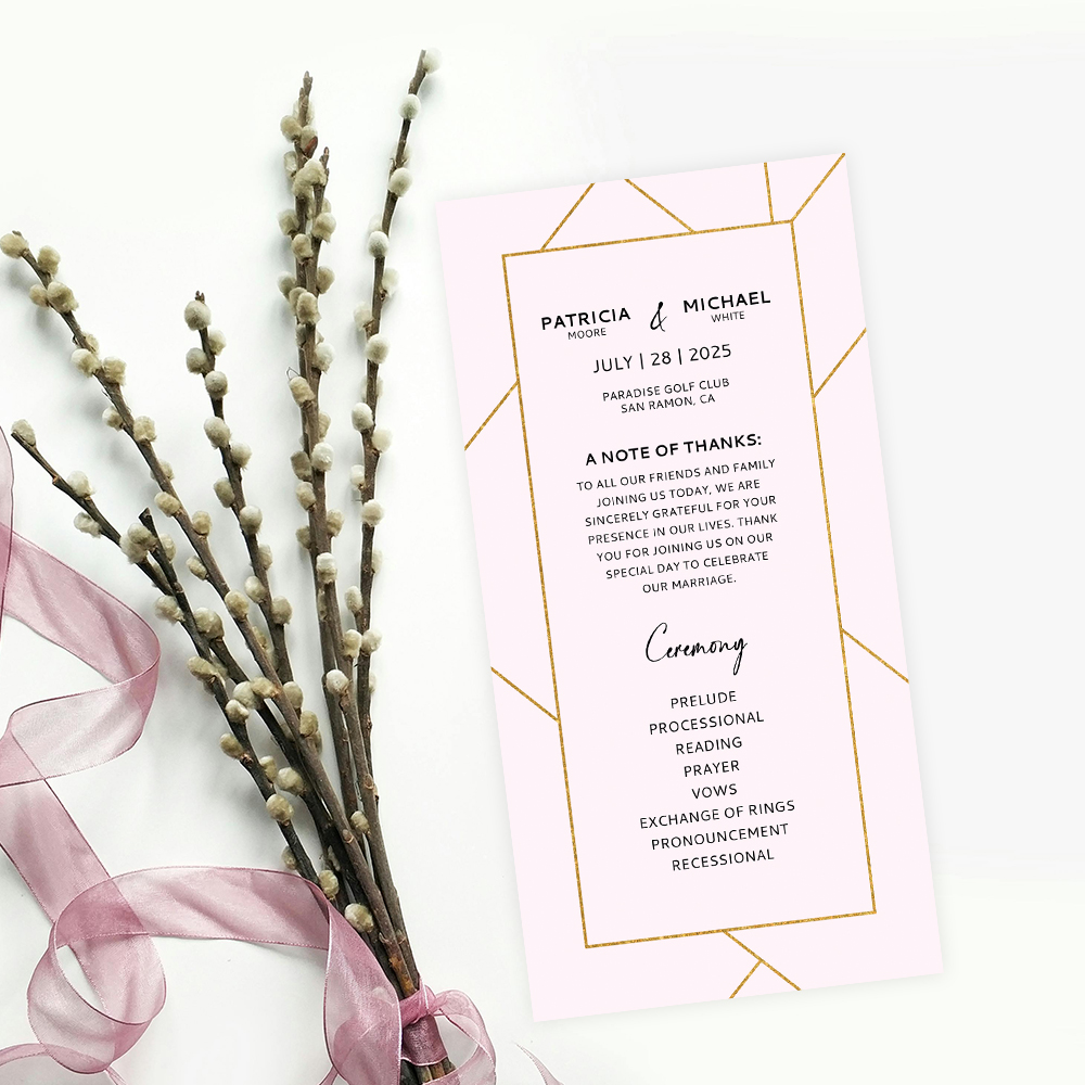 Wedding Programs Detail Foil Cards