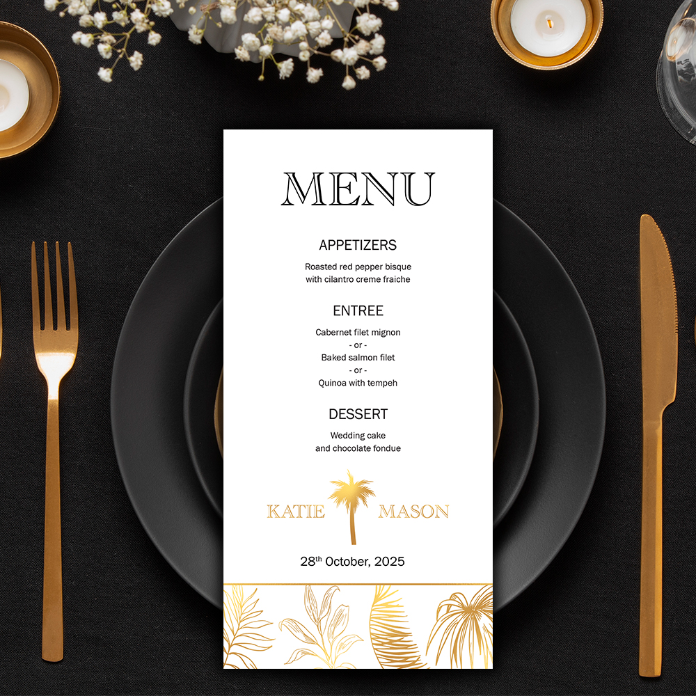 Menu Foil Cards