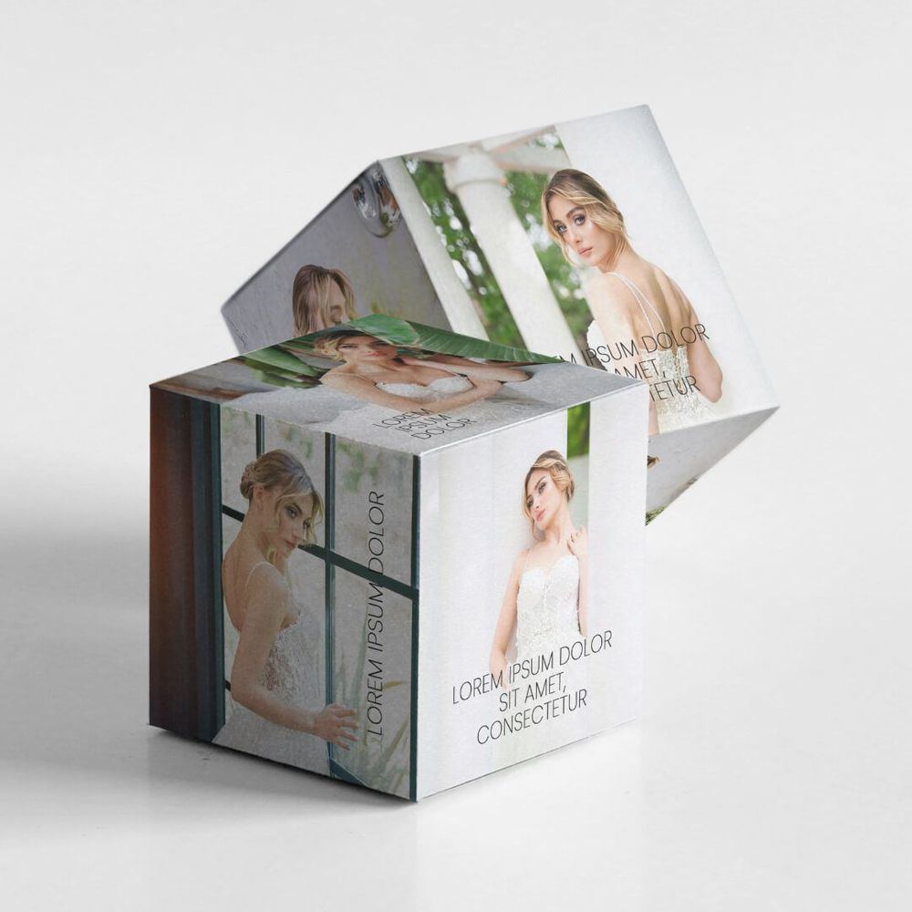 Create Custom Solid Wood Five 4 x 4 Photos Text Cube