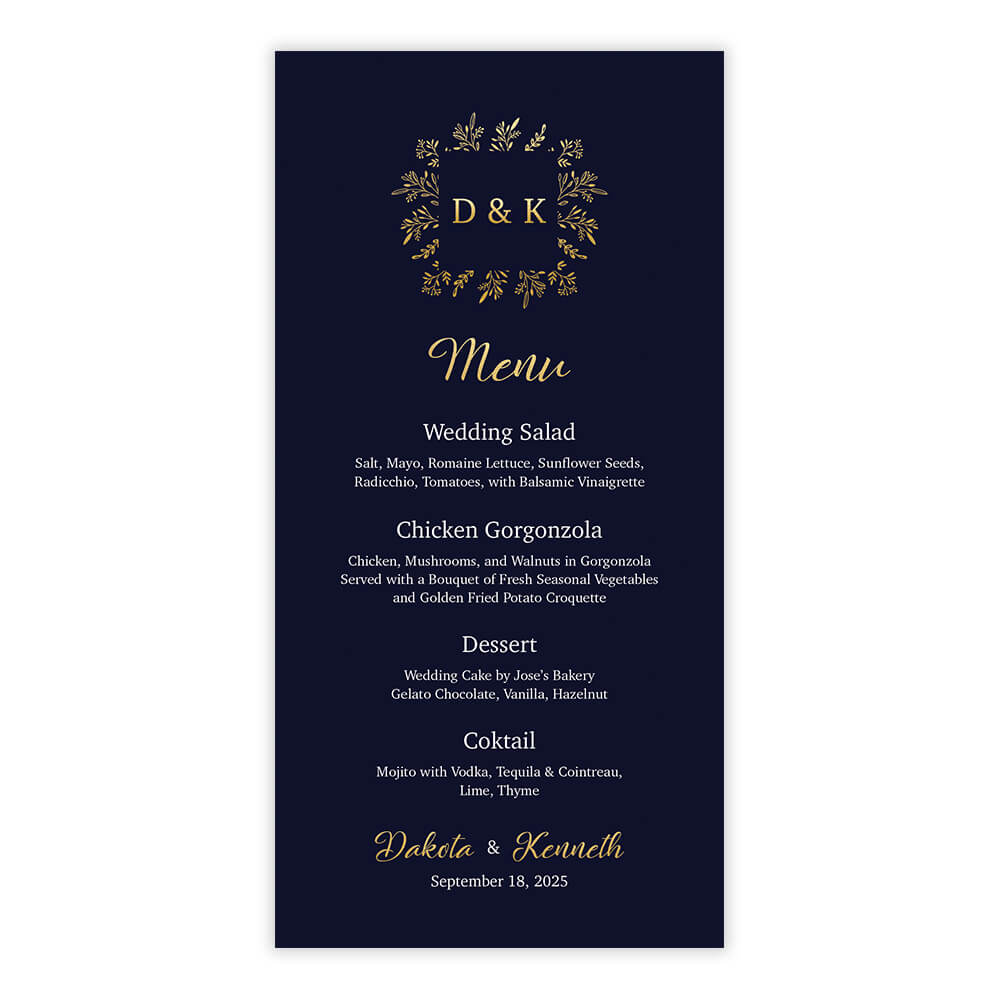 Midnight Elegance Menu