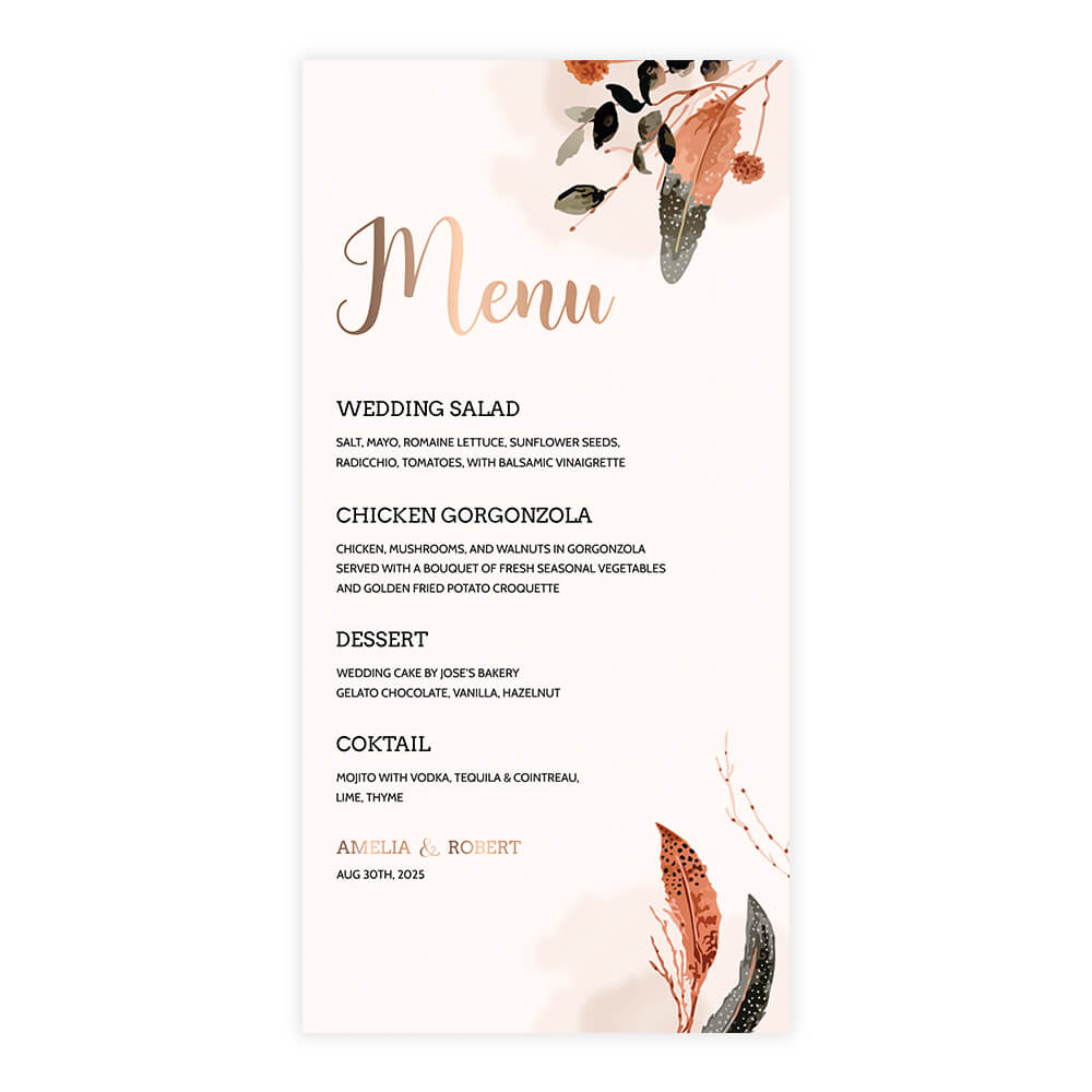 Earthy Elegance Menu Earthy Elegance Menu