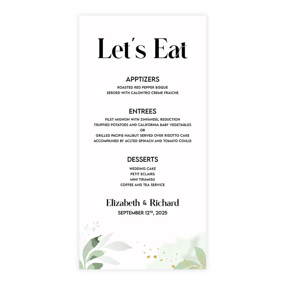 Graceful Gatherings Menu