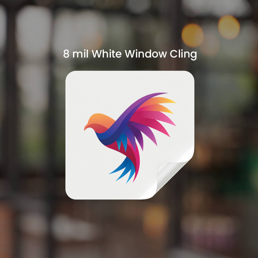 8 mil White Window Cling