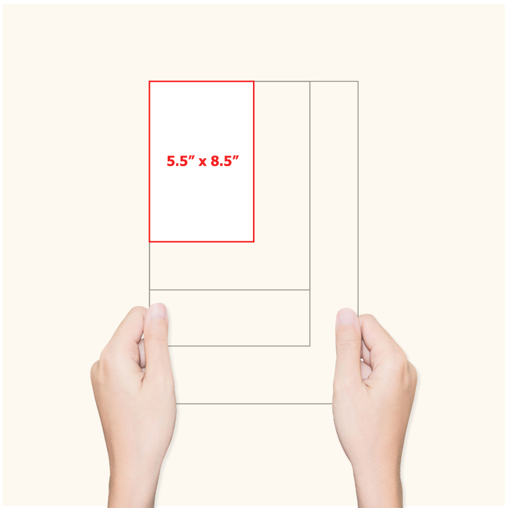 1/2 Page Long Dine In Menus (5.5" x 8.5")