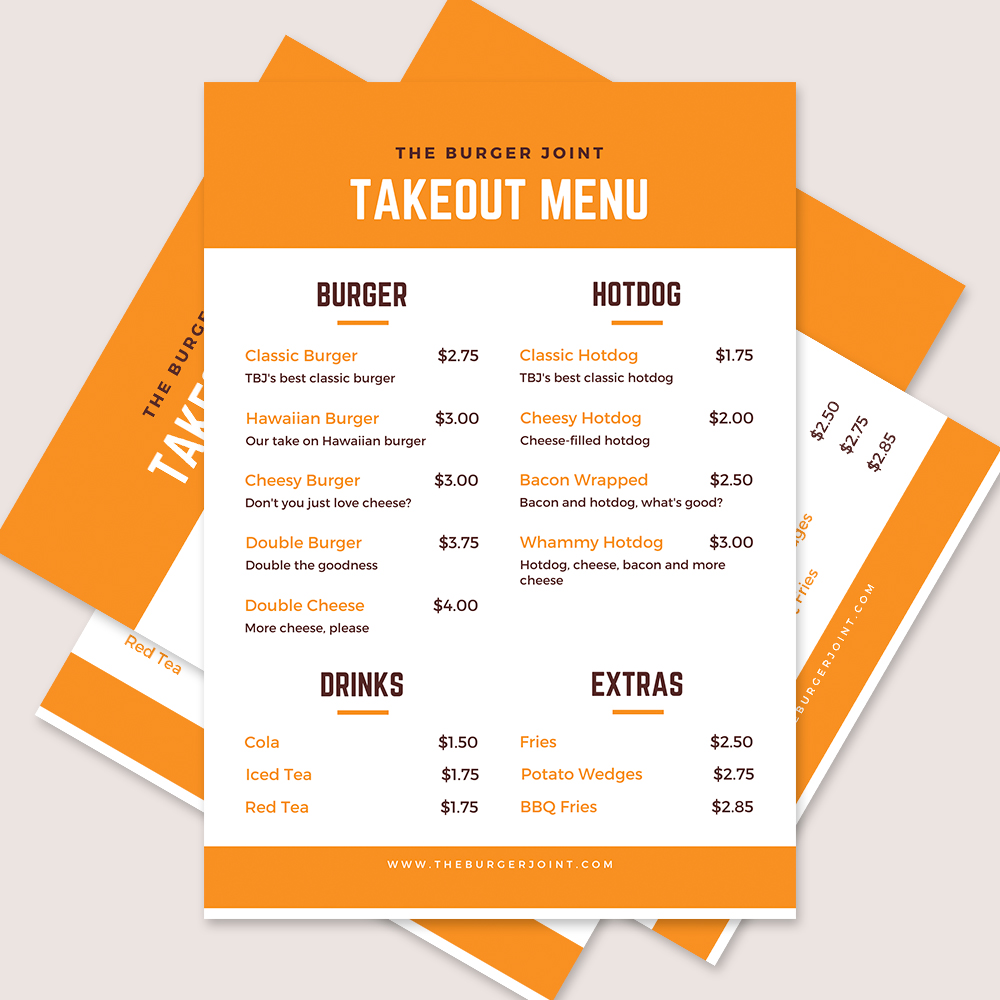 Take Out Menus